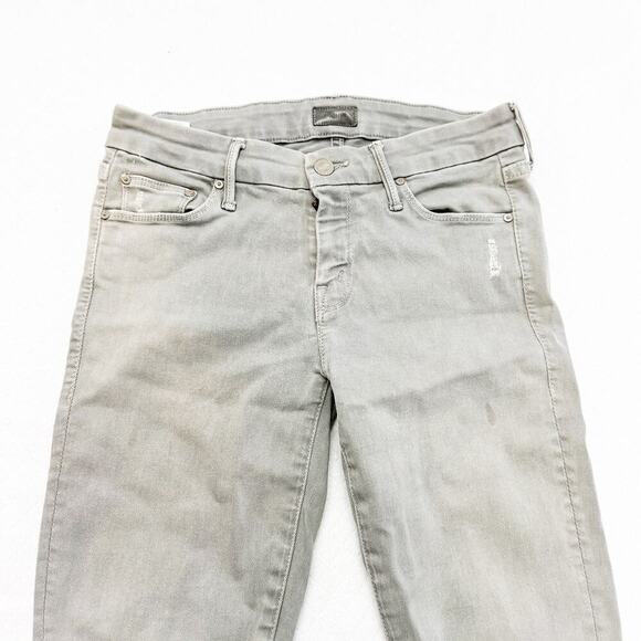 Mother The Lookout Blow Out Denim Jeans Gray/Green Size 26 - Picture 4 of 9